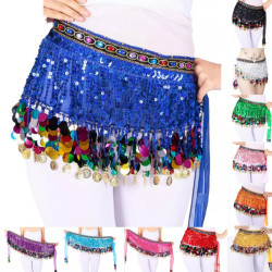 Foulard Bellly Dance franges et sequins