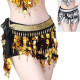 Foulard de danse orientale noir argent /doré