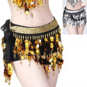 Foulard de danse orientale noir argent /doré