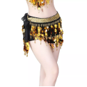 Foulard de danse orientale noir argent /doré