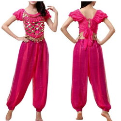 Ensemble oriental fuschia choli + pantalon