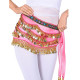 Foulard de danse orientale dégradé de couleurs et sequins or