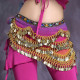Foulard de danse orientale dégradé de couleurs et sequins or