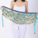 Foulard de danse orientale dégradé de couleurs et sequins or