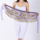 Foulard de danse orientale dégradé de couleurs et sequins or