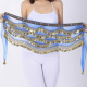 Foulard de danse orientale dégradé de couleurs et sequins or