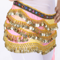 Foulard de danse orientale dégradé de couleurs et sequins or