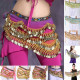 Foulard de danse orientale dégradé de couleurs et sequins or