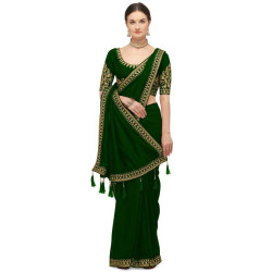 Sari indien de danse Bollywood vert émeraude