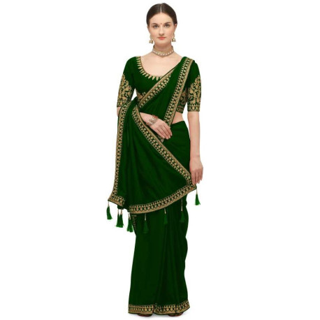 Sari indien de danse Bollywood vert émeraude