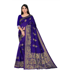 Sari indien violet avec ses motifs animaliers