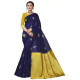 Tenue de Sari indien pour cérémonie bleu intense