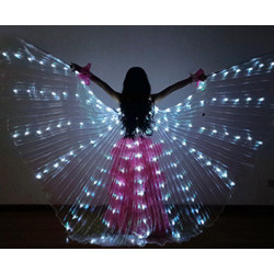 Ailes d'isis de danse orientale à led enfant blanches