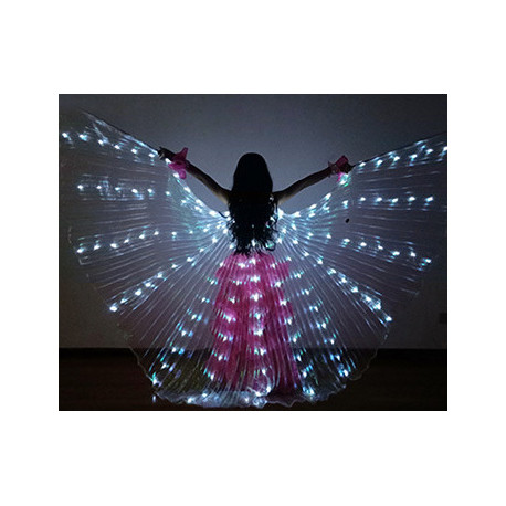 Ailes d'isis de danse orientale à led enfant blanches