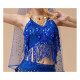 Costume de danse indienne orientale à paillettes bleu nuit