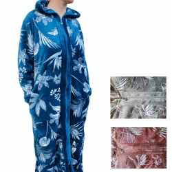 Robe de chambre polaire femme à capuche