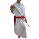 Robe Baladi danse orientale blanche petit col haut