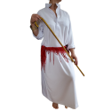 Robe Baladi danse orientale blanche petit col haut