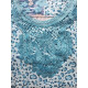 Djellaba femme d'intérieur coton imprimé léopard et fleurs