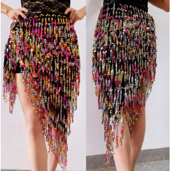 Foulard de danse orientale filet et perles or