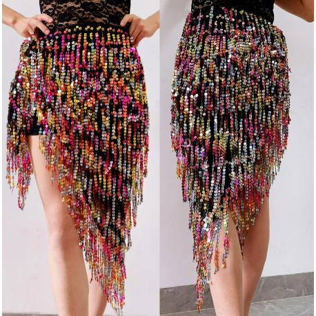 Foulard de danse orientale filet et perles or