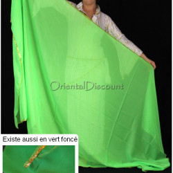 Voile rectangulaire de danse orientale vert 