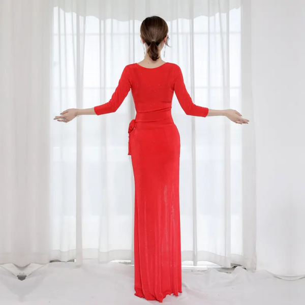 Robe De Danse Liturgique Femme - Paillettes Et Mousseline - Manches Longues - Pour Culte Et Spectacle