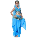 Costume de danse orientale enfant bleu clair top jupe