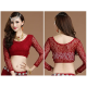 Top de danse orientale femme dentelle rouge cerise