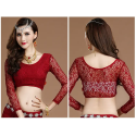 Top de danse orientale femme dentelle rouge cerise