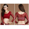 Top de danse orientale femme dentelle rouge cerise