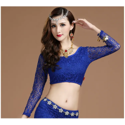 Haut de danse femme dentelle bleu roi