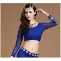 Haut de danse femme dentelle bleu roi