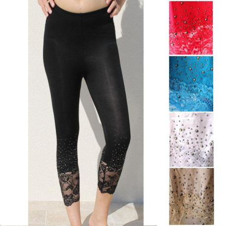 Legging dentelle et strass