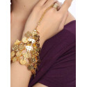 Bracelet bague sequins dorés