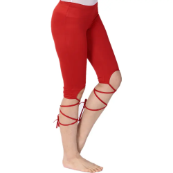 Legging de danse rouge à lanières Femme