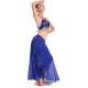 Costume oriental femme haut et jupe doublée bleu roi