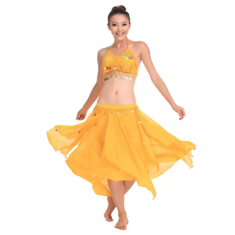 Costume de danse femme style oriental jaune