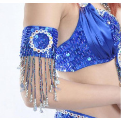 Tour de bras de danse orientale bleu roy