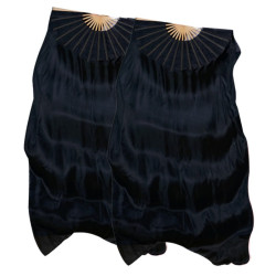 Paire d'éventails ourlés de danse orientale noir