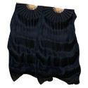 Paire d'éventails ourlés de danse orientale noir