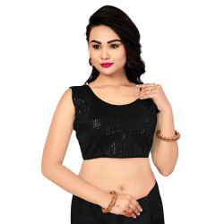 Top court à paillettes façon choli indien noir