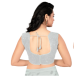 Top court à paillettes façon choli indien blanc argenté