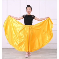 Jupe satin enfant de danse orientale doré