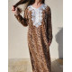 Robe d'intérieur orientale imprimé léopard