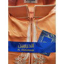Qamis satiné brodé manches longues
