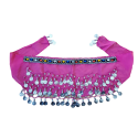 Ceinture de danse orientale enfant mousseline et pierres couleur fuschia