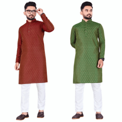 Kurta homme jacquard + pantalon