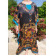 Djellaba femme manches courtes style arabesque couleur