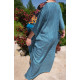 Djellaba femme manches courtes style arabesque couleur
